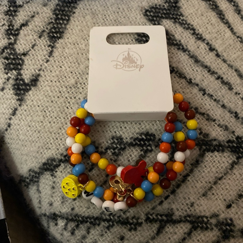 Disney Parks Mickey  Minnie Sweet Treats Snacks Stretchy Bracelets Set of 3 BNWT